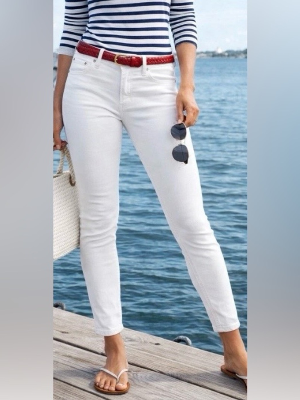 Vineyard Vines High Rise Skinny White Jeans Waist 27
